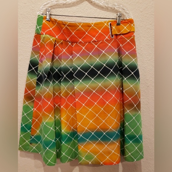 NWOT Akris Punto Net Print  A-Line Cotton Skirt - Picture 4 of 11